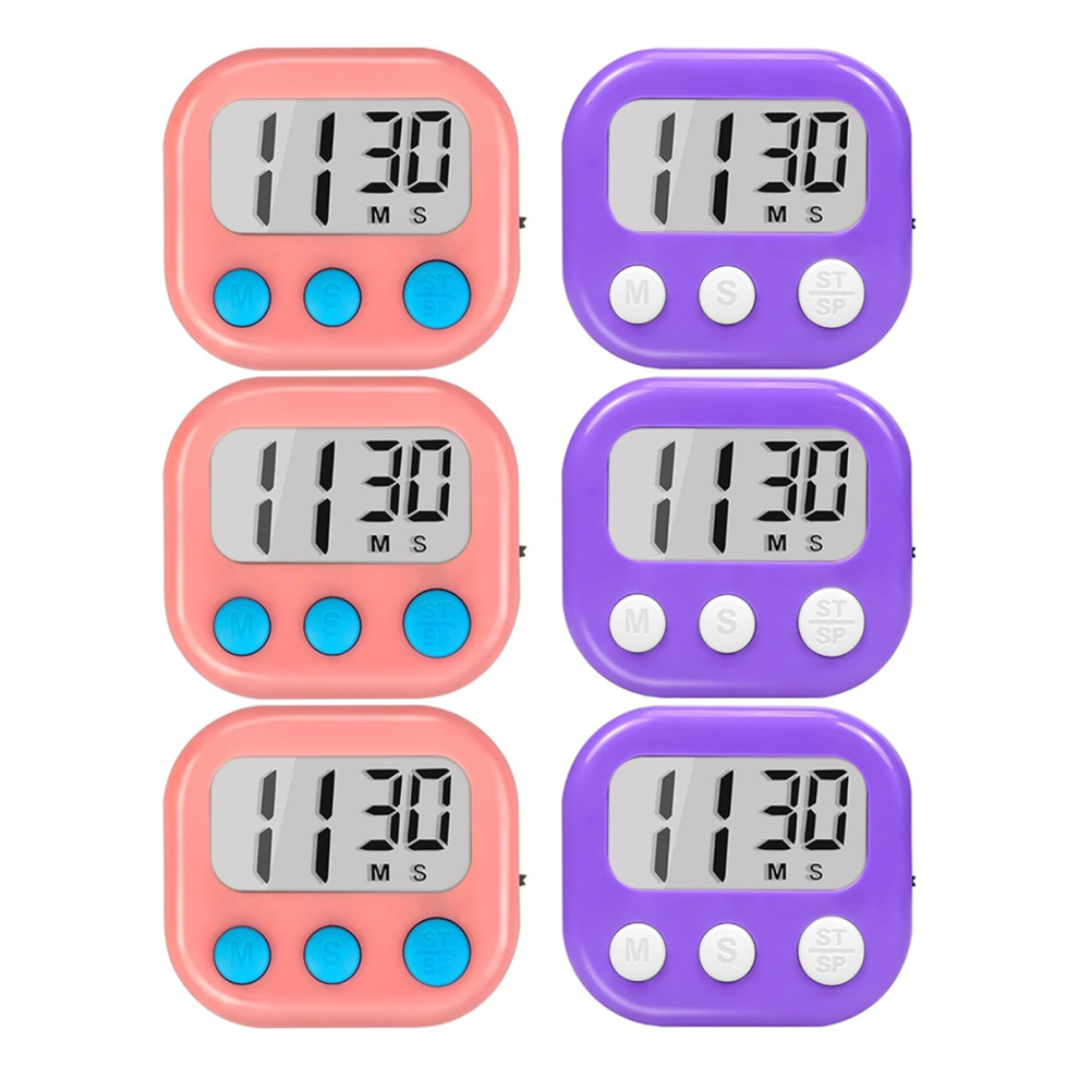 Saudism Classroom Timer For Teachers Kids Large Magnetic Digital Teacher Supplies 6 Pack-Pink,