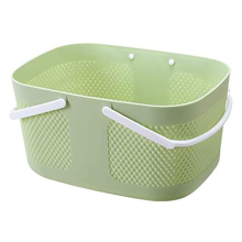 Shower Basket, Large Capacity Thickened Plastic Organizer Storage Tote with Handles Drainage Toiletry Bag Bin Green