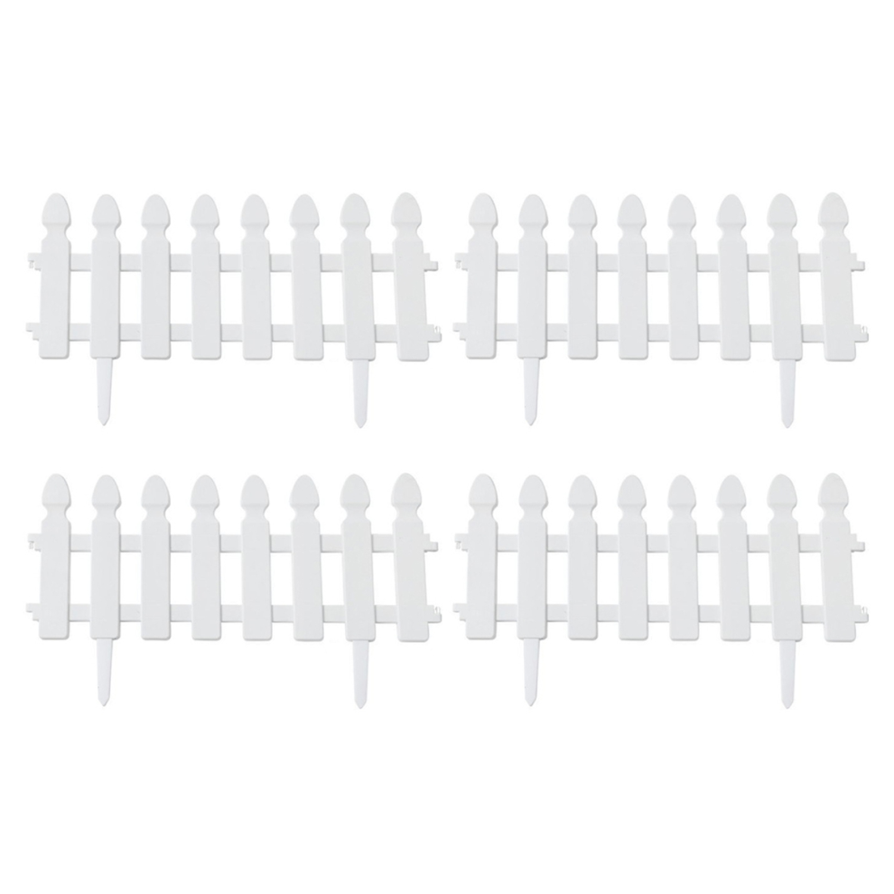 Plastic Picket Garden Fence Path Border, Set Of 4 4851537514449