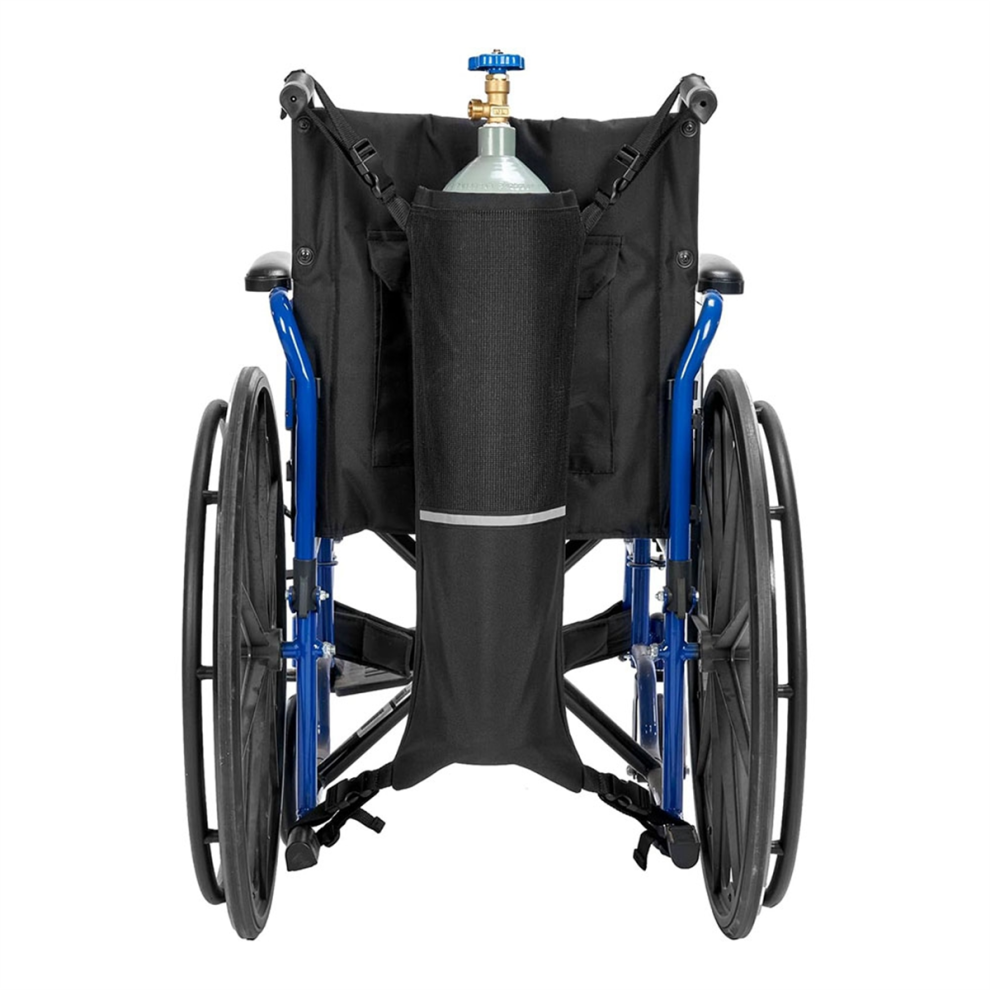 Saudism Oxygen Tank Holder For Wheelchair, Portable D & E Cylinder Transport Bag, Bag And Adjustable Straps