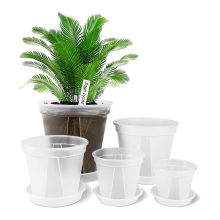 Clear Pots for Plants with Saucers,10 Pcs 4/5/5.5/6/7 Inch Thick Plastic Nursery Drainage Holes