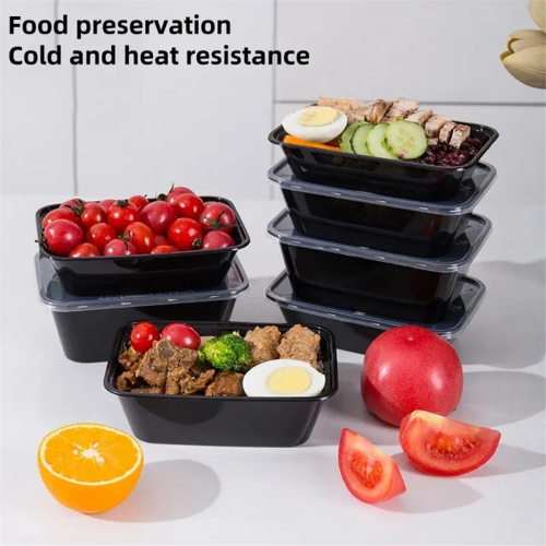 1000ml Thick Disposable Takeaway Lunch Box Tableware Can Be Microwave Heated Rectangular Plastic Bowl Food Packaging 2