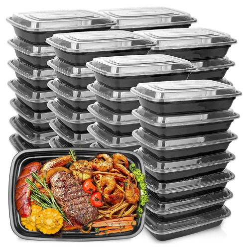 1000ml Thick Disposable Takeaway Lunch Box Tableware Can Be Microwave Heated Rectangular Plastic Bowl Food Packaging 1