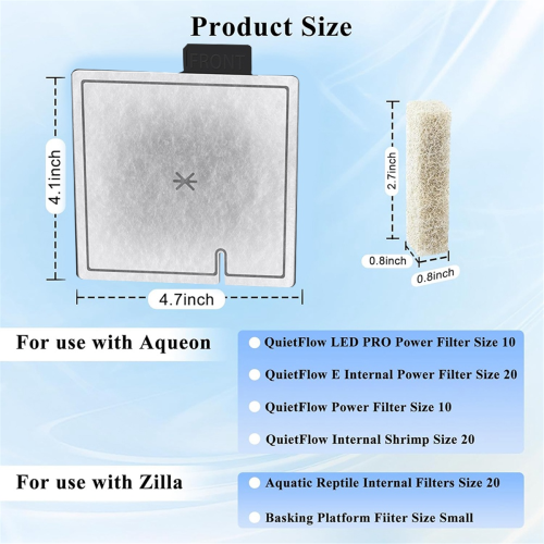 Medium Fish Tank Filter for Pads, Aquarium QuietFlow LED 2