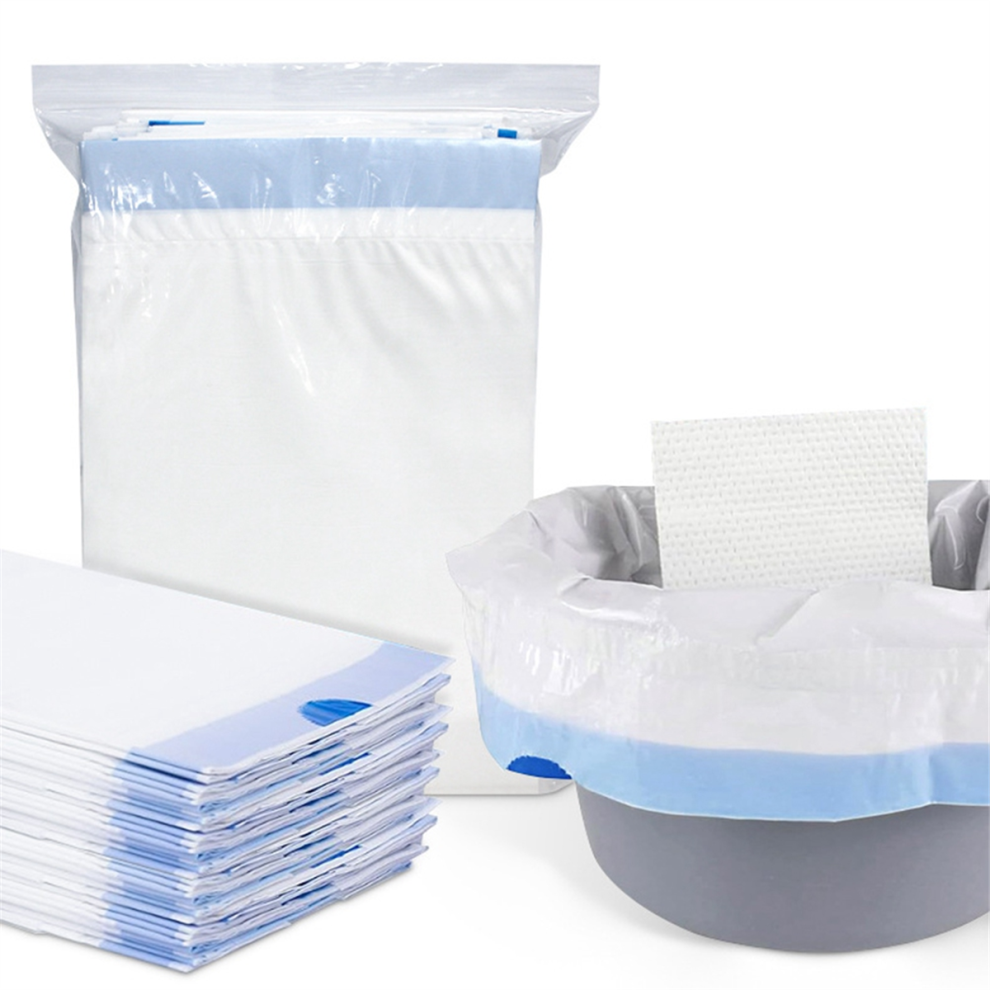 Saudism 40 Packs Commode Liners With Absorbent Pads, Leak-Proof Disposable Toilet Bags For Adults, Bedside Chairs
