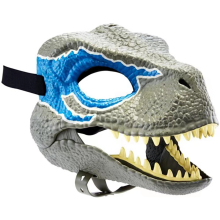 3D Dinosaur Mask Role Play Props Performance Headgear Dino Festival Carnival Gifts Blue