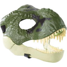 3D Dinosaur Mask Role Play Props Performance Headgear Dino Festival Carnival Gifts Green