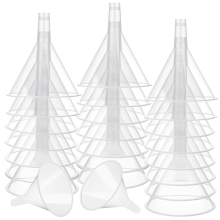 24 Pcs Large Clear Plastic Funnel 4.7 Inch Wide Mouth Funnels with Long Reaching Spout for Filling Water Bottles