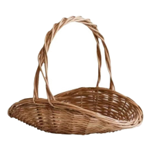 Rattan Wicker Woven Basket with Handle, Portable Garden Harvest Basket, Multipurpose Storage Baskets