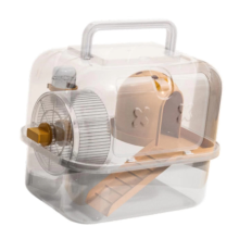 Portable Hamster Carrier Cage,Breathable Small Animal Handbag,Outdoor Pet Cage Case for Squirrel,D