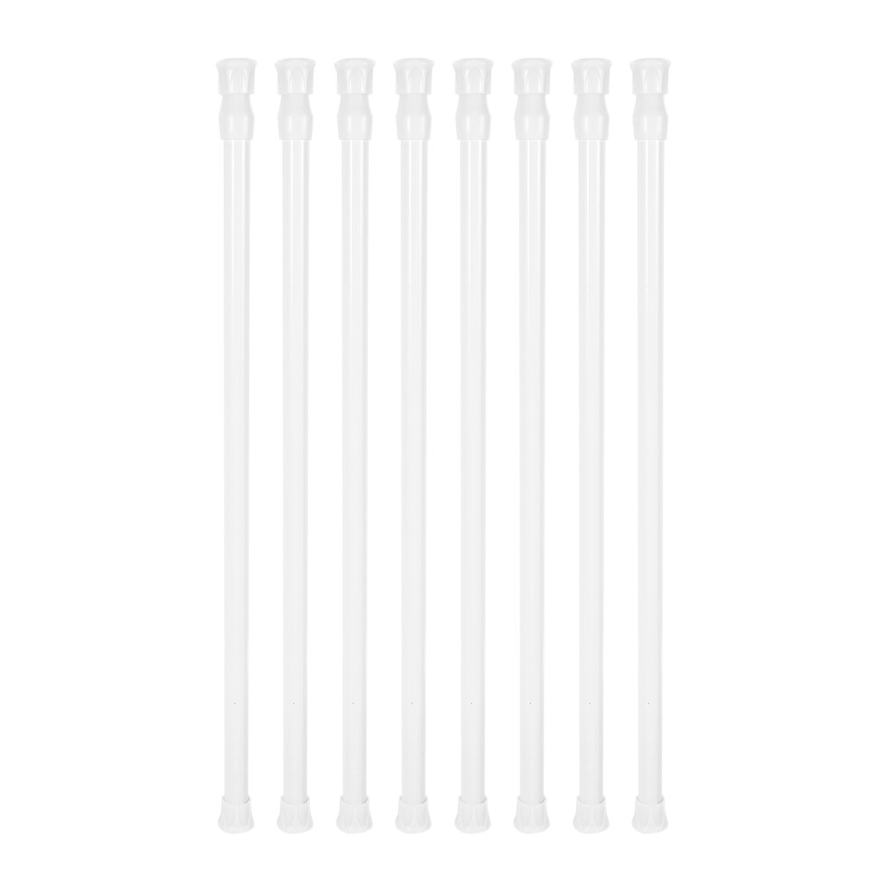 8 Small Tension Rods 15.7 inch to 28 Spring Extendable Curtain Shower Telescopic Rod for Kitchen Cabinet Cutlery, Closets and Cabinets, White-image-OPC-PJSHTP6-NEW