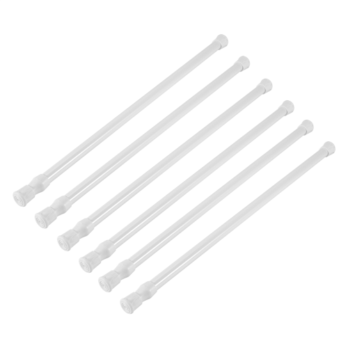 6 Pack Tension Rods, Adjustable Spring Cupboard Bars Rod Curtain Rods White 2