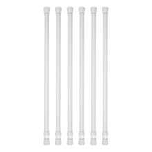 6 Pack Tension Rods, Adjustable Spring Cupboard Bars Rod Curtain Rods White