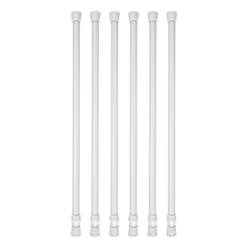 6 Pack Tension Rods, Adjustable Spring Cupboard Bars Rod Curtain Rods White 1