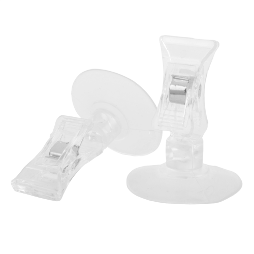 2 PCS 47mm Clear Plastic Wall Suction Cup Clip Clamp 2