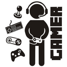 Gamer Decals for Boys Room Game Wall Sticker Kids Bedroom Playroom Decor