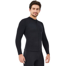 2mm Neopren Herren Damen Tauch-Top mit Frontreißverschluss Wetsuit-Jacke Langarm Wetsuit-Top zum Schnorcheln Tauchen Surfen Wassersport