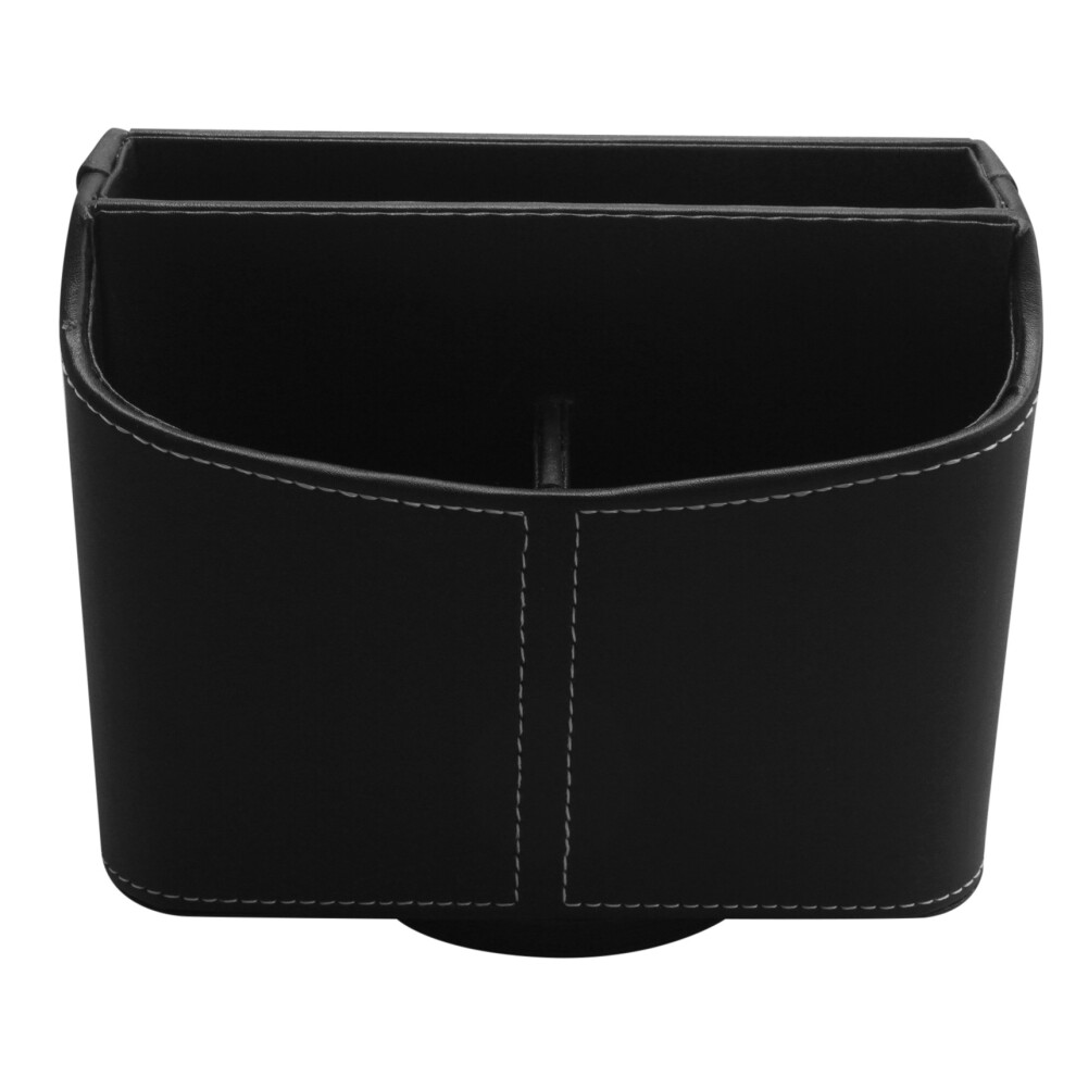 Leather Remote Control Holder,360 Degree Desk Tv ,Bedside Table Organizer For Controller,Media,Mail Saudism