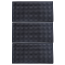 3 Pack Black Bar Mat Spill Glass Drying Cocktail Mixing Service for Counter Top(12inch(L) x 6inch(W))