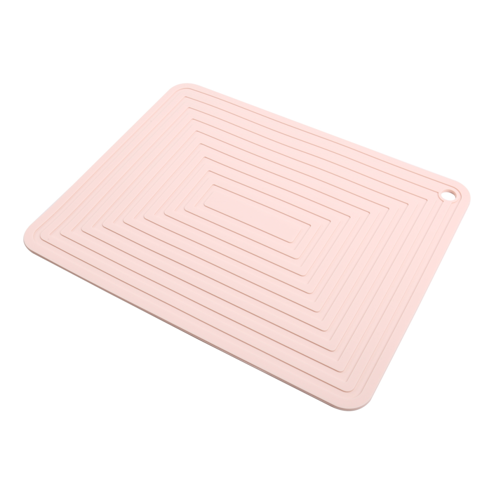 Large Silicone Pot Holder Square Thick Heat Insulation Pad Non-Slip Corrugated Kitchen Table Mat(Pink) Pink 4852644682830