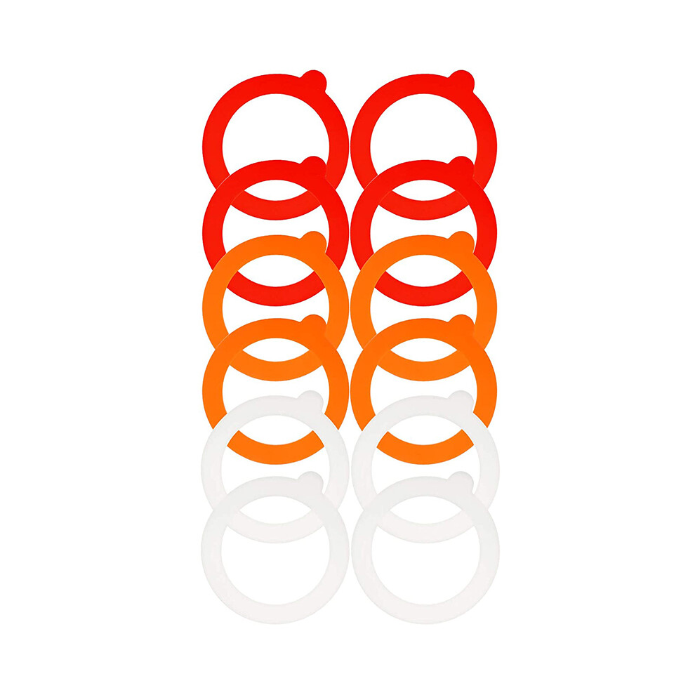 Saudism 12 Pieces Silicone Jar Gasket Replacement Seal, Leak-Proof Airtight Sealing Rings Lids Fitting Seals