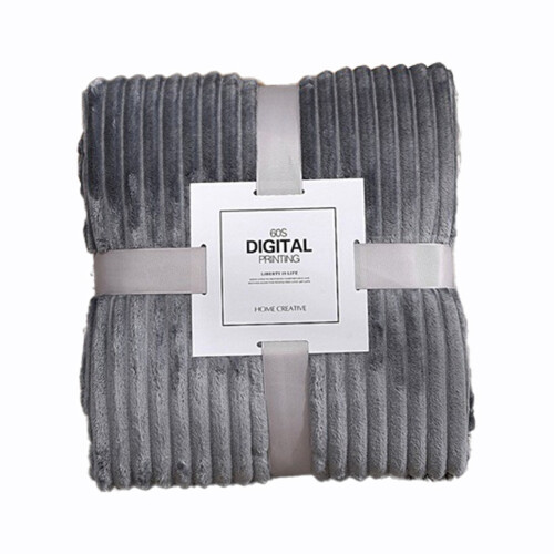 Flannel Fleece Throw Blanket for Sofa Soft Solid Color Bedspread Plush Cover Bed Gift,F 1