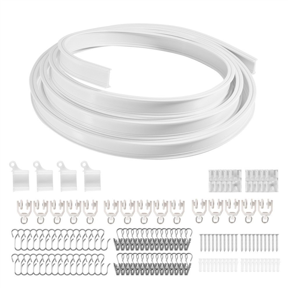 Flexible Bendable Ceiling Curtain Track, Mount for Rail, Room Divider Track Curtains 9.8FT-image-OPC-PJSJ6KN-NEW