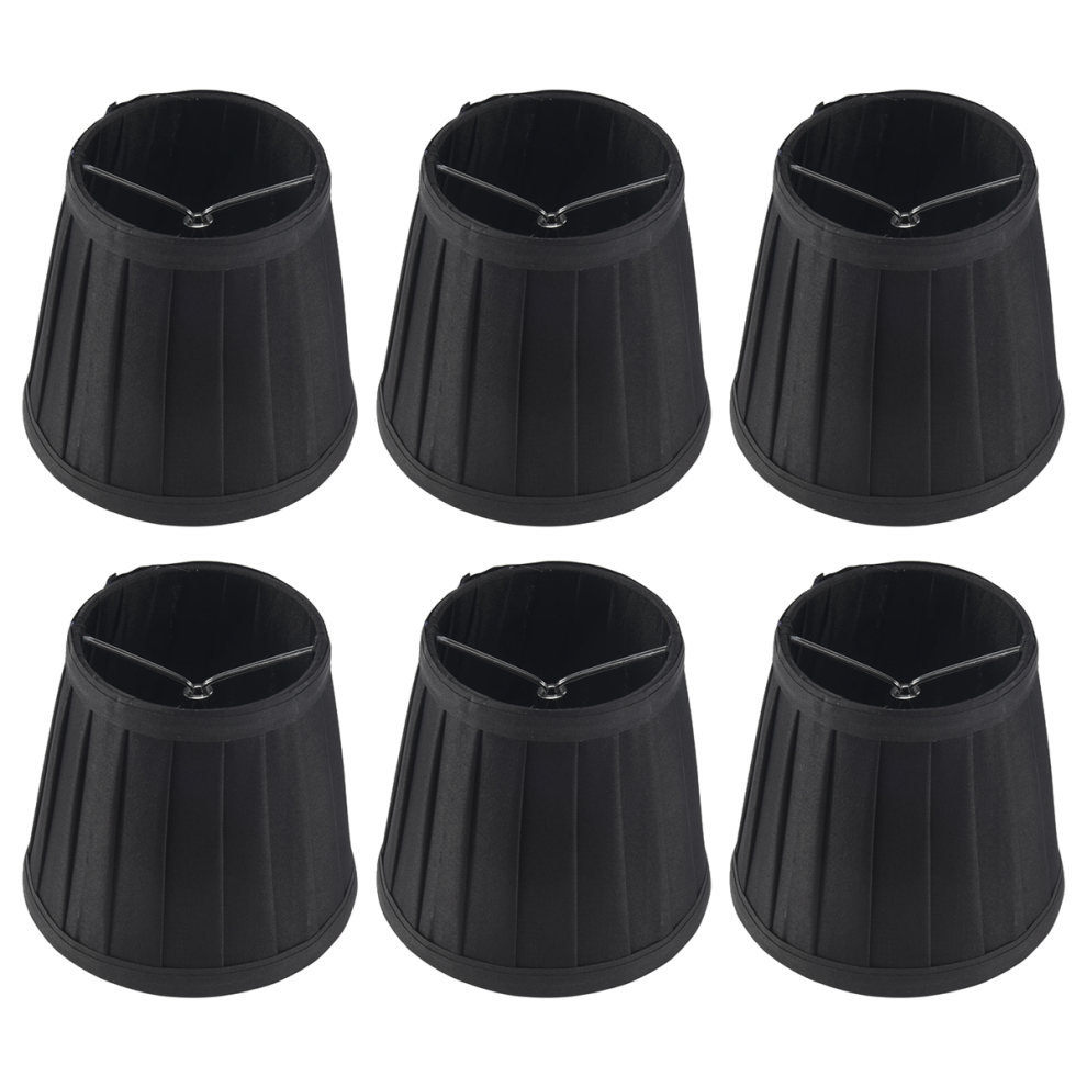 Saudism Clip On Lampshades Candle Chandelier For Ceiling Pendant Table Lamp Floor 6 Pcs Light/Black
