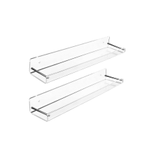 2 Pack Acrylic Floating Shelves, 15 L x3.25inch W, Clear Bathroom Wall Shelf, Bookshelves, Display for Office