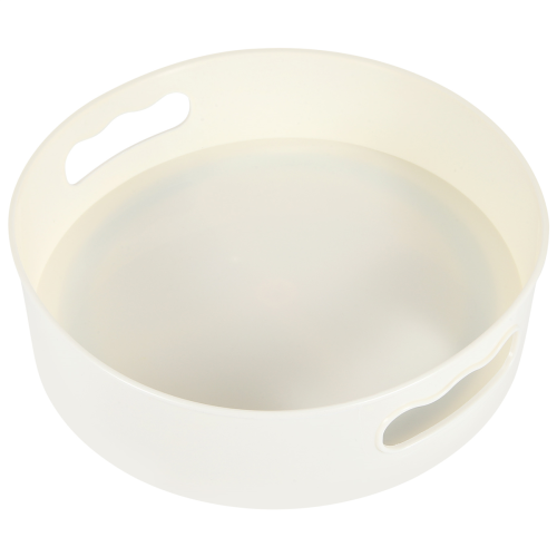 Rotating Kitchen Turntable Tray Non-Slip Multi-Function Storage for Spices, Snacks & Cosmetics White ABS 23x6.5 cm