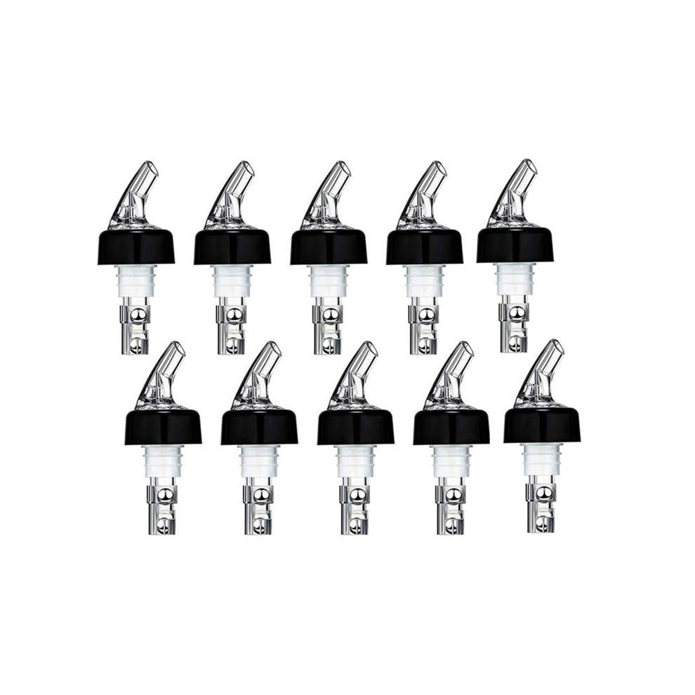 Saudism 10Pcs Automatic Measured Bottle Pourer, Spout Pourer With Tail And Collar, Liquor Pourers 1 Oz/ 30 Ml