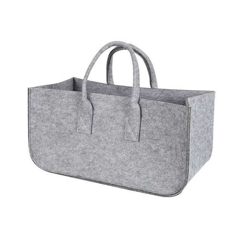 Fireplace Wood Felt Storage Bag Basket Magazine Rack Firewood Pocket,Felt Foldable Holder Gray-image-OPC-PJSJ9KQ-NEW