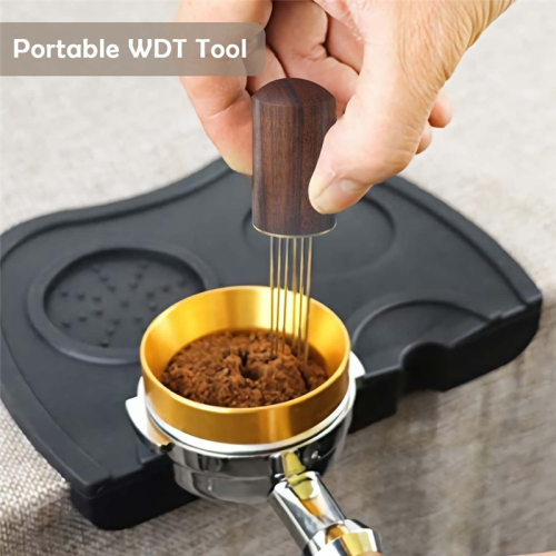 Espresso Distribution Stirrer Tool, 6 Needles Coffee Needle Distributor with Latte Pen 2