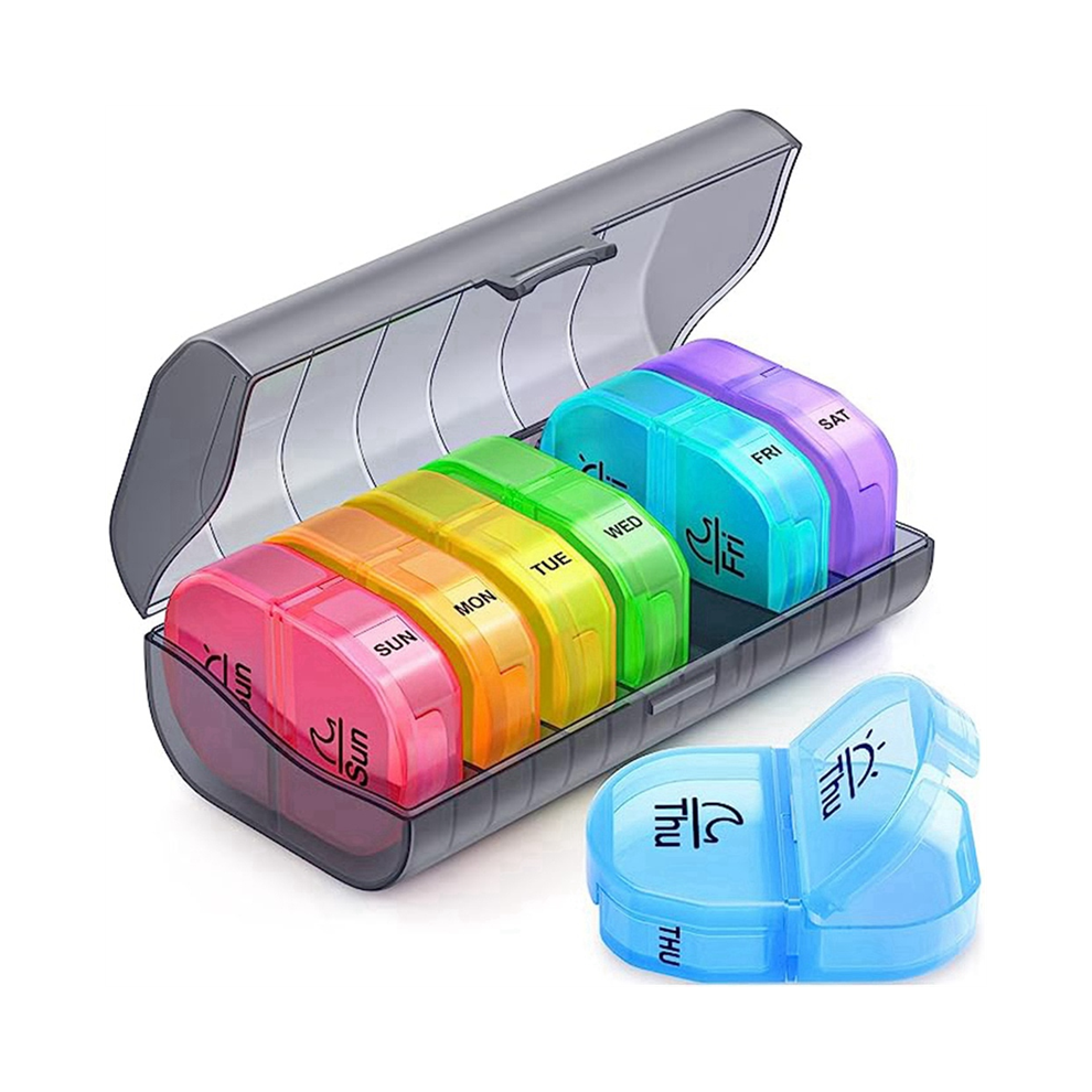 Saudism Weekly Pill Organizer With 7 Detachable Case To Hold Medicine, Medication, Vitamins And Fish Oils