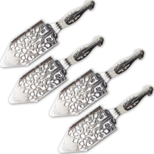 4PCS Stainless Steel Absinthe Spoons Vintage Cocktail Bar Glass Cup Drinking Filter Hollowed Out Spoon