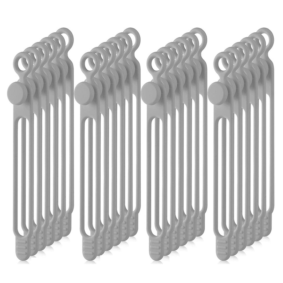 40Pcs Silicone Wire Organizer For Earphone, Audio, Reusable Fastening Cable Ties Cord Organize(Gray) 4852644648973