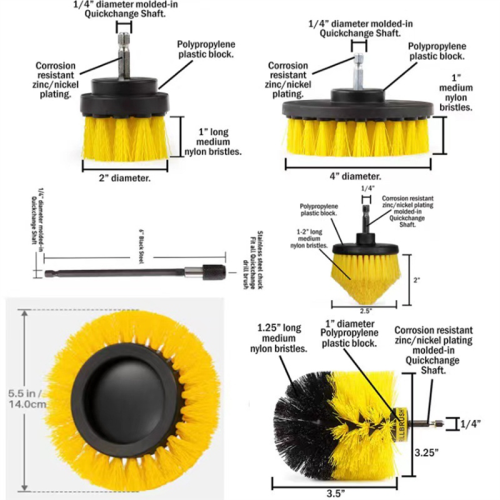 Attachment Set Power Scrubber Brush with 1Pcs Extend Long Attachment, Drill Scrub for Cleaning,A 2