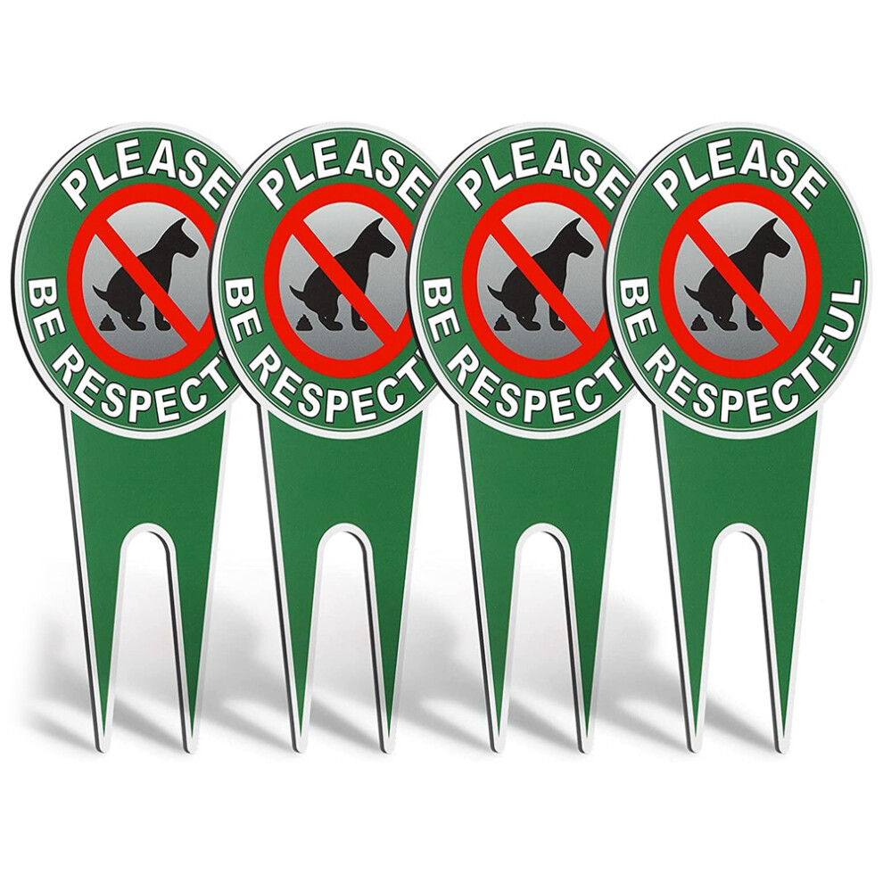 4 Pieces No Poop Dog Signs Please Be Respectful Pooping Lawn Yard 4852644654523