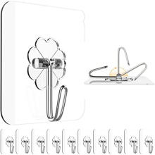 Adhesive Hooks for Hanging Heavy Duty - 12 Pack Wall 13Lb(Max), Sticky Waterproof, Hangers