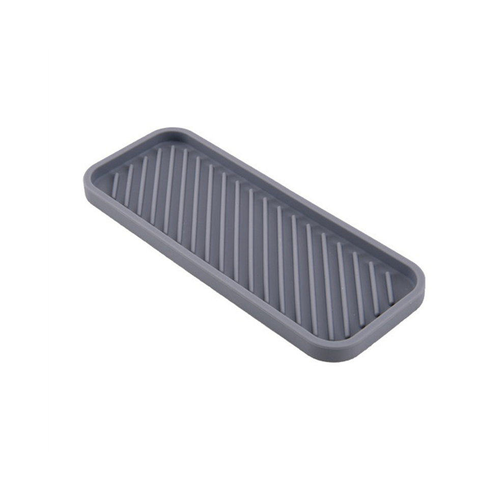 2Pcs Silicone Drain Tray,Sink Organiser,Drain Tray For Sinks, Bathroom Organiser,Kitchen Pad Cutlery Cup Saudism