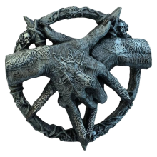 Baphomet Pentagram Claw Statue Ornament Hand Free Standing Plaque Devil Sculpture