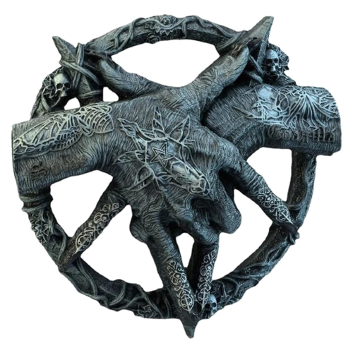 Baphomet Pentagram Claw Statue Ornament Hand Free Standing Plaque Devil Sculpture 1