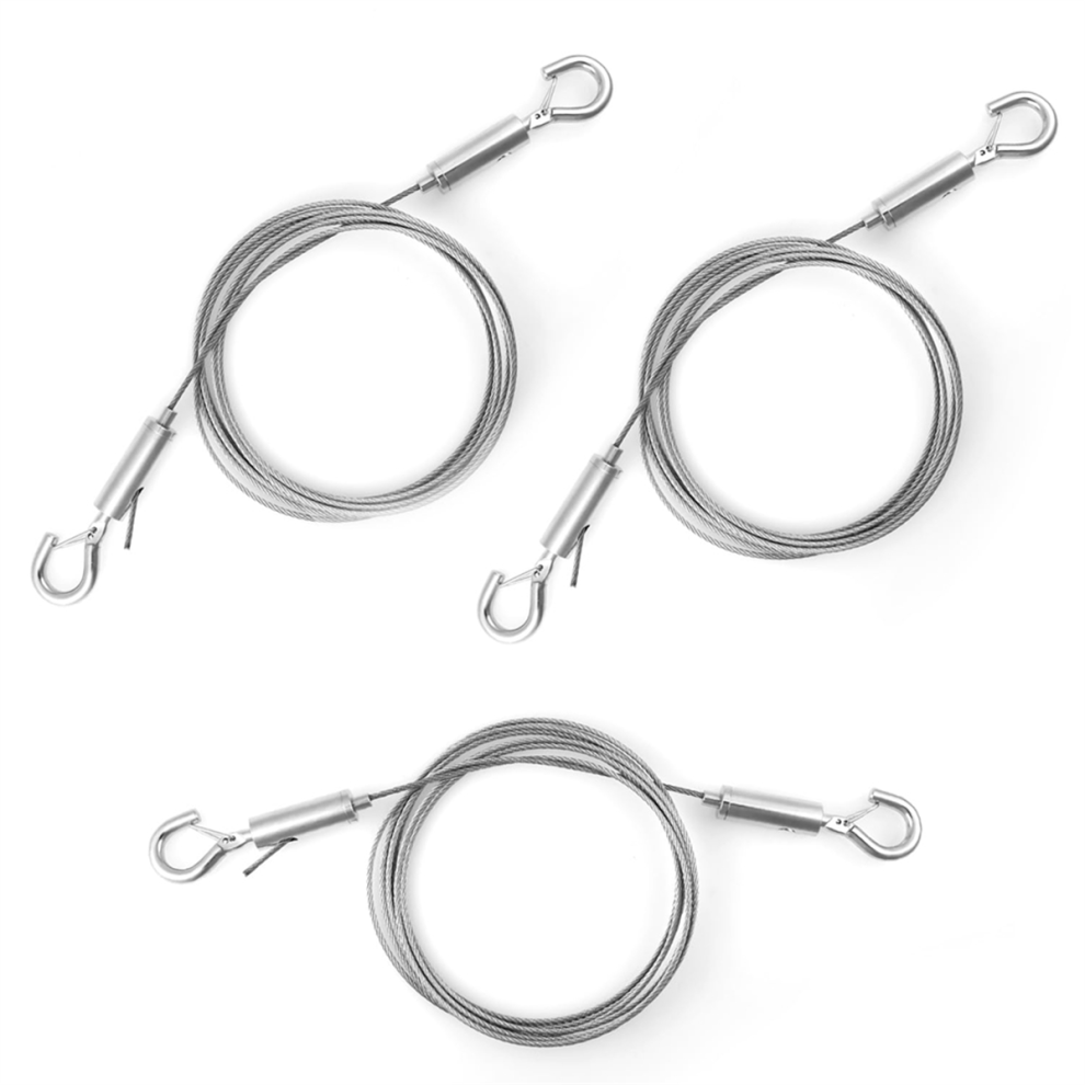 3Pcs Adjustable Wire Ropes With Hooks, Stainless Steel Picture Hanging Heavy Duty Mirror 4854076851846