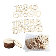 1-20 Wooden Table Number Plate with Base Digital Seat Birthday Wedding Party Decoration Gift