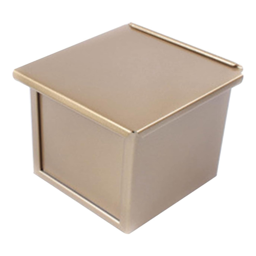 Mini Loaf Pan with Lid, Dough Capacity Non-Stick Rectangle Flat Toast Box for Oven Baking 1