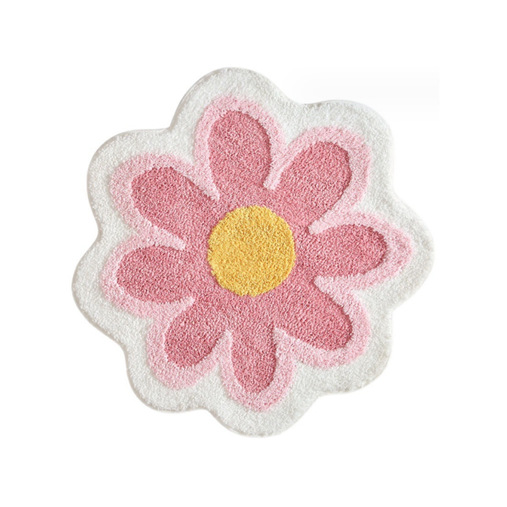 Flower Bathroom Rugs Mat, Luxury Super Soft Absorbent Microfiber Bath Mats for Bathroom, Floor Shower Tub, 2.6Ft-image-OPC-PJSJRQH-NEW