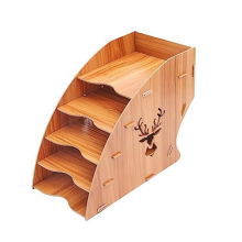 Wooden Invoice Bill Storage Rack Desktop Paper Organizer File Holder Document Letter Sorter Tray Mail