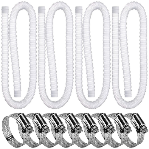 4 Pack Swimming Pool Replacement Hoses,1.25In Diameter Filter Hoses for Above Ground Pools 1