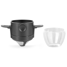 Folding Coffee Filter 304 Stainless Steel Double-Layer Funnel Telescopic Drip-Free Paper Cup