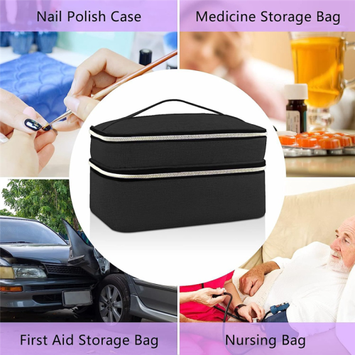 Sewing Supplies Organizer Bag, Double-Layer Box Accessories Storage Bag,B
